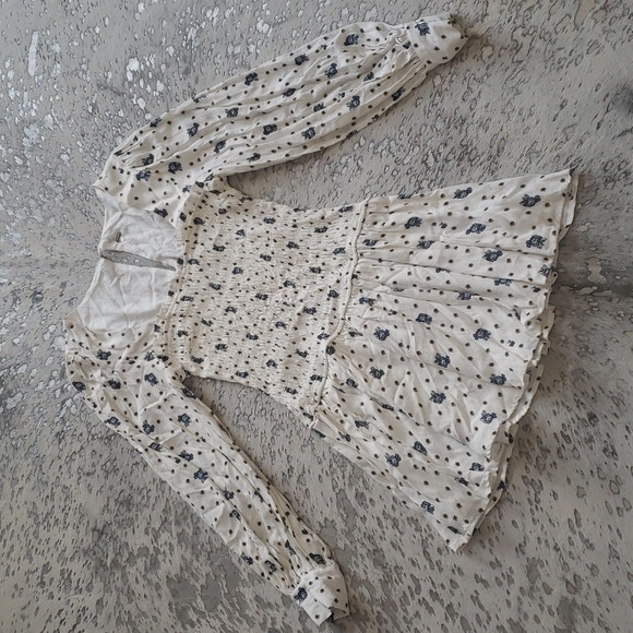 Free People Two Faces Mini Smocked Dress SzS NWOT - Picture 5 of 12
